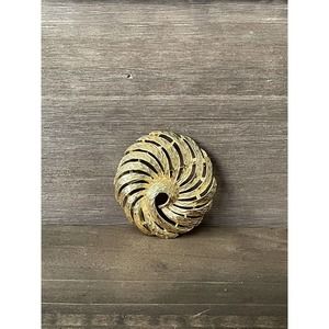 Vintage Signed Decorative Brooch - Napier - Brushed Gold Tone - Round Floral
